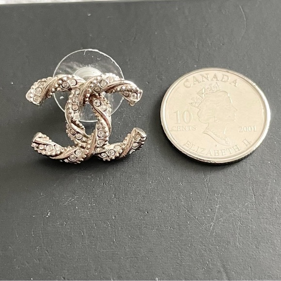 ❌ SOLD ON IG: Chanel CC Crystal and Pewter Studs - Picture 8 of 8